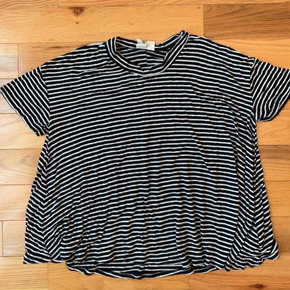 White and Black Striped Blouse